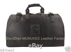 Vintage Men Crazy Horse Leather Travel Bag Tote Luggage Bag Duffle Bag Carry On