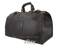 Vintage Men Crazy Horse Real Leather Tote Luggage Bag Travel Bag Duffle Gym Bag