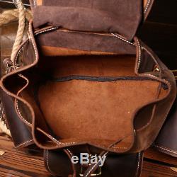 Vintage Men's Backpack Crazy Horse Leather Leisure Travel Bags Women School Bags