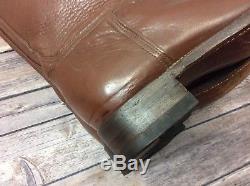Vintage Men's Calvary Horse Tall Brown Leather Officer's Riding Boot 43