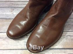 Vintage Men's Calvary Horse Tall Brown Leather Officer's Riding Boot 43