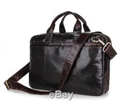 Vintage Men's Genuine Crazy Horse Leather Travel Shoulder Bag Handbag Briefcases