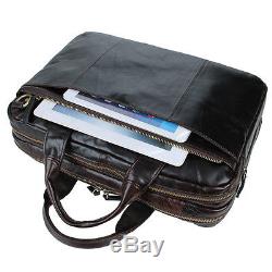 Vintage Men's Genuine Crazy Horse Leather Travel Shoulder Bag Handbag Briefcases
