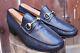 Vintage Men's Gucci Horse-Bit Loafers 1957 Size 8.5 D 41.5 M Navy Blue Leather