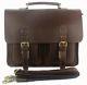Vintage Men's brown Crazy Horse Real Leather tote Laptop Briefcase Messenger Bag