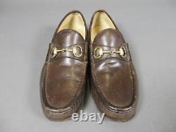 Vintage Mens Gucci Horsebit Brown Leather Loafers Size 8.5 D 110 0009/2