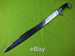 Vintage Mexico Mexican Horse Head Short Sword Machete Leather Hand Made Scabbard