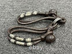 Vintage Mexico Silver Braided Leather Horse Bridle & Reata Rope Set