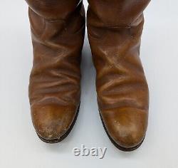 Vintage Military 7 D Brown Leather Cavalry Riding Boots WW2 or Earlier