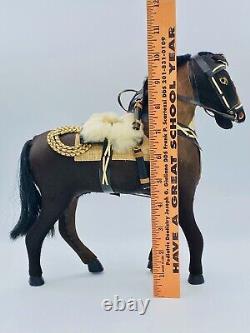 Vintage Model Horse Realistic Figure Real Hair Glass Eyes Saddle 10 Tall