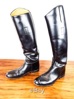 Vintage Morales Horse Riding Mens Custom Boots Black Leather Size 9W