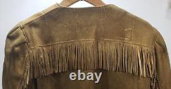 Vintage Native American Style Edmucraft Deerskin Fringe Leather Jacket