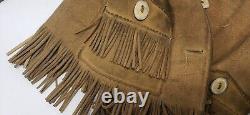 Vintage Native American Style Edmucraft Deerskin Fringe Leather Jacket