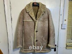 Vintage Nursey's Leather Sheepskin Jacket Size 40 / M Dell Boy Only Fools Horses