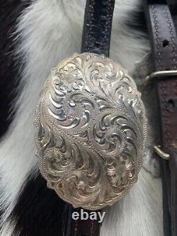 Vintage OLD Moran SOLID Sterling Silver Sliding Ear Headstall 3.25 buckles