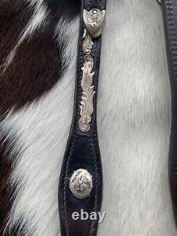 Vintage OLD Moran SOLID Sterling Silver Sliding Ear Headstall 3.25 buckles