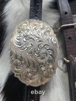 Vintage OLD Moran SOLID Sterling Silver Sliding Ear Headstall 3.25 buckles