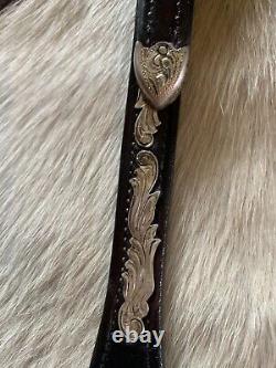 Vintage OLD Moran SOLID Sterling Silver Sliding Ear Headstall 3.25 buckles