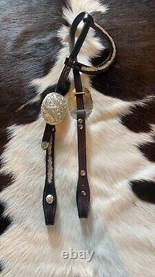 Vintage OLD Moran SOLID Sterling Silver Sliding Ear Headstall 3.25 buckles