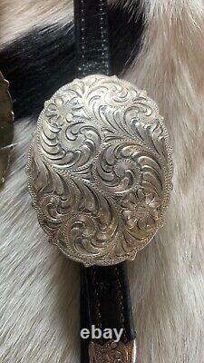 Vintage OLD Moran SOLID Sterling Silver Sliding Ear Headstall 3.25 buckles