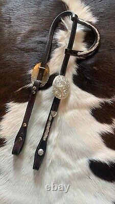 Vintage OLD Moran SOLID Sterling Silver Sliding Ear Headstall 3.25 buckles