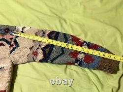 Vintage ORIGINAL RELEASE Ralph Lauren Aztec Wool Cowboy Hand Knit Sweater RARE
