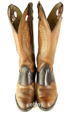 Vintage Olathe Buckaroo Western Cowboy Boots Brown 16-Inch Tall US Made Mens 9 D