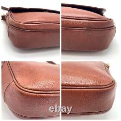 Vintage Old Burberry Leather Shoulder Bag Crossbody Nova Check Brown Horse Logo