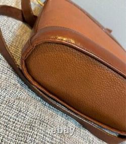Vintage Old Burberrys Leather Shoulder Bag Brown Nova Check Horse Logo