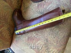 Vintage Oliver Moore Brown Leather Polo Horse Riding Boots With Wood Shoe Trees