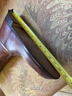 Vintage Oliver Moore Brown Leather Polo Horse Riding Boots With Wood Shoe Trees