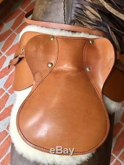 Vintage Omersa Shetland Pony Horse Leather Bench Footstool Decor Mid Century