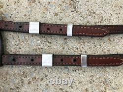 Vintage One Ear Western Show Horse Headstall / Bridle w VOGT Sterling Conchos