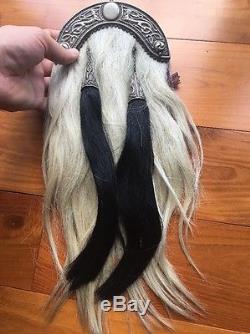 Vintage One Off Silver Leather Horse Or Goats Hair Sporran Full Size Regiment