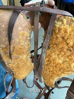 Vintage Original Antique WW1 McClellan Style Military Leather Horse Saddle