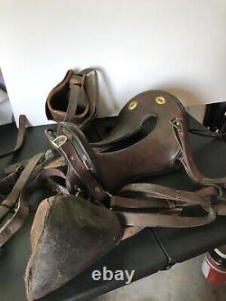 Vintage Original Antique WW1 McClellan Style Military Leather Horse Saddle US