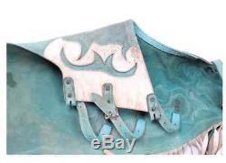 Vintage Original BLUE LEATHER RODEO LEATHER Riding Horse Chaps 1940s 1950s
