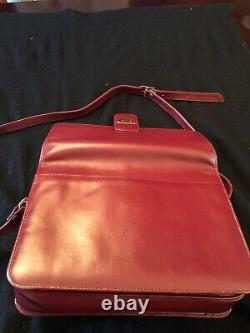 Vintage Original Celine Horse Carriage Hardware Shoulder Bag Bright Red Calf