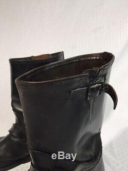 Vintage Pair 1950s Engineer Boots Oil Tanned US SIZE 11 Motorcycle Horse Hide