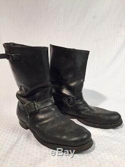 Vintage Pair 1950s Engineer Boots Oil Tanned US SIZE 11 Motorcycle Horse Hide