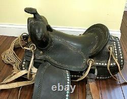 Vintage Parade / Show HORSE SADDLE, Leather, Diamond, 16 Size