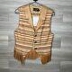 Vintage Patricia Wolf Texas Tan Suede Leather Fringe Horse Vest Brand New