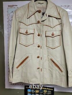 Vintage Pioneer Wear Leather Western Jacket Mens 42