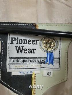Vintage Pioneer Wear Leather Western Jacket Mens 42