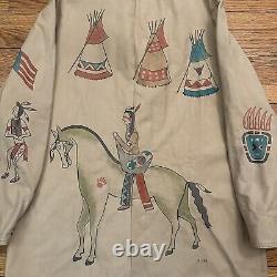 Vintage Polo Ralph Lauren Country Native American Indian Suede Leather Jacket XL