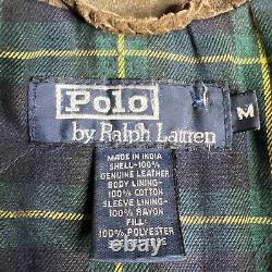 Vintage Polo Ralph Lauren Suede Leather Jacket Field Ranch Western Brown Size M