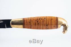 Vintage Puukko Horse Head Knife Made In Finland with Original Leather Sheath V18