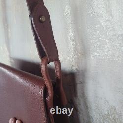 Vintage RALPH LAUREN Saddlebag Purse Handbag Brown Polo Brass Hardware read