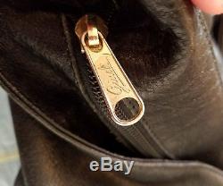Vintage RARE Guidi Bag Black horse Leather Large Satchel Tote Bag gold hardwear