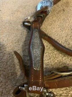 Vintage RODEO STERLING SILVER HORSE Western Show Halter CHAMPION SHOWMANSHIP 72